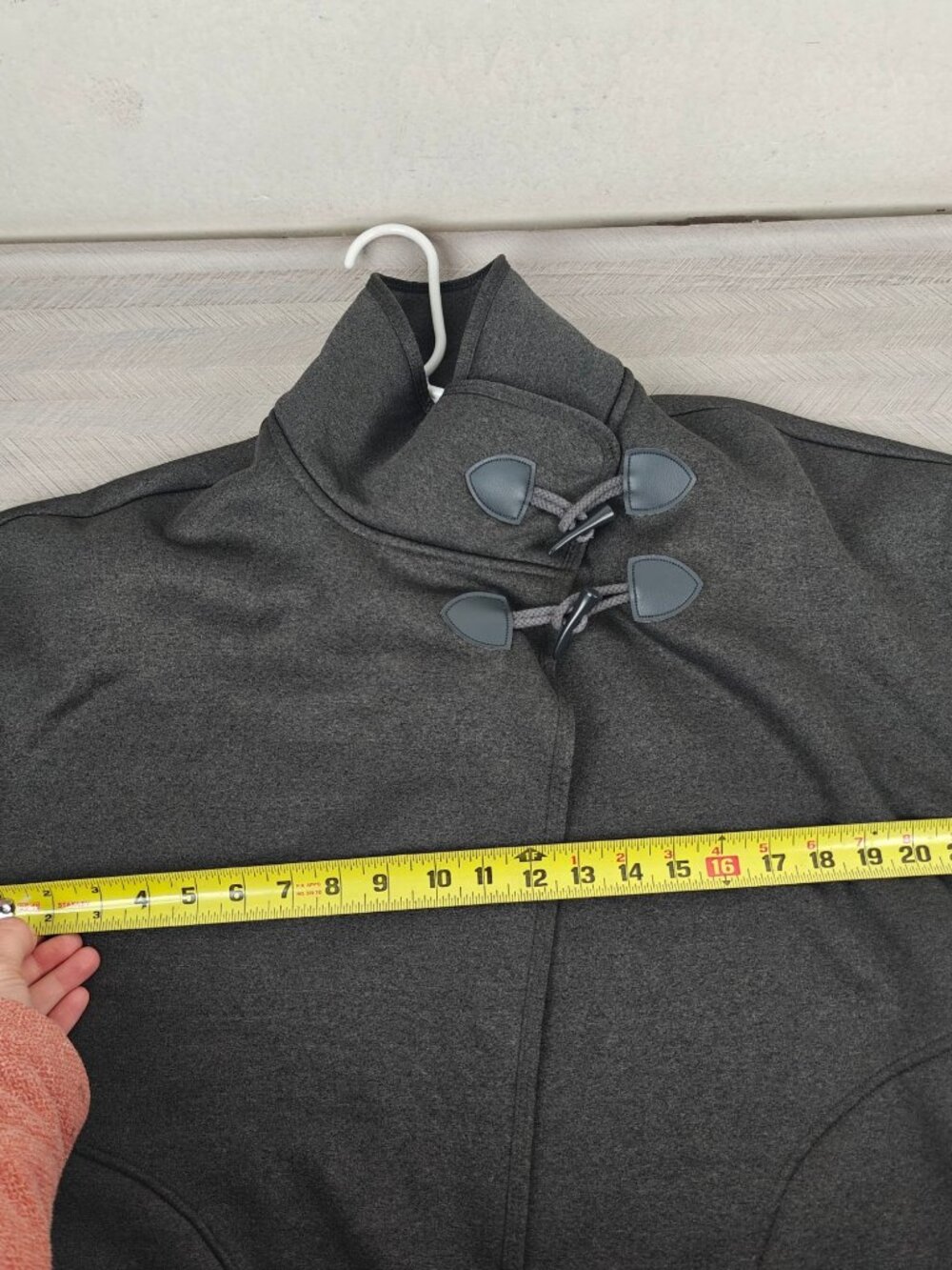Lole Charcoal Gray Women's Toggle Coat Size Small Fleece-Lined Warm Casual - Picture 9 of 10
